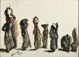 Les porteuses d’eau by Alexandre Jacovleff, 1933, Gouache sur papier, sold Jul 2020