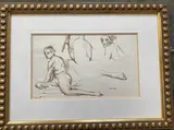 Etude de nu féminin by Jean Chapin, Lavis de bistre, sold Jul 2020