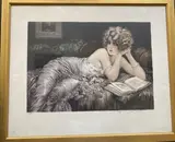 La lecture by Maurice Millière, Aquatinte en couleur, sold Jul 2020