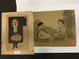 Les deux amies by Pierre Olivier Dubaut, Aquarelle sur papier mince signée en bas à droite (petites déchirures), sold Jul 2020