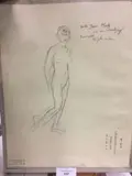 Nu debout by Jean Veber, Crayon gris annoté en haut à droite; cachet de l'atelier en bas à gauche, sold Jul 2020