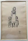 Mère et ses enfants by Théophile Steinlen, Lithographie signée et n°57/100, sold Jul 2020