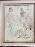 Consultation by Ernest Gayac, 1912, Aquarelle, sold Jul 2020