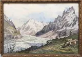 La mer de glace by Paul Roux, 1883, Aquarelle, sold Jun 2020