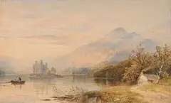 Vue animée d'un lac écossais by Cornelius Pearson, Aquarelle sur traits de crayon noir, sold Sep 2024