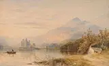 Vue animée d'un lac écossais by Cornelius Pearson, Aquarelle sur traits de crayon noir, sold Sep 2024