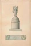 et Jean-Baptiste LEPERE (Paris 1761-1844) Projets de restauration de la colonne Vendôme à Paris : vue de la Colonne avec les nouvelles restaurations projetées e by Jacques-Ignace Hittorf, Plume et encre noire, aquarelle sur traits de crayon noir, sold Sep 2024
