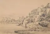 Pêcheurs sur l'île de Luçon aux Philippines by Auguste Borget, Crayon noir, sold Sep 2024
