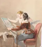 La passion du dessin by Paul Émile Destouches, Aquarelle gouachée sur traits de crayon noir, sold Sep 2024