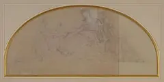 Projet de décor allégorique by Paul-Jacques-Aimé Baudry, Crayon noir et rehauts de gouache blanche, sold Sep 2024