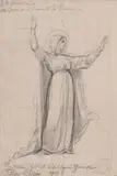Sainte Geneviève pour la chapelle de la Trinité à Paris by Félix-Joseph Barrias, Crayon noir, sold Sep 2024