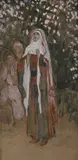 Étude préparatoire pour Le Magnificat by James Tissot, Aquarelle sur traits de crayon noir, sold Sep 2024