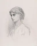 Portrait de femme en buste by Gustave Doré, Crayon noir, sold Sep 2024