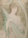 Allégorie de la musique by Ernest Hébert, 1882, Pastel sur traits de crayon de noir, sold Sep 2024