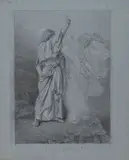La tentation du Christ by Alexandre Bida, Crayon noir, estompe, sold Sep 2024