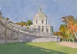 Terrasses du Palais d'Oranienbaum by Alexandre Nicolaïevitch Benois, Aquarelle sur traits de crayon noir, sold Sep 2024