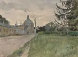Le Pavillon japonais du Grand Palais d'Oranienbaum by Alexandre Nicolaïevitch Benois, 1901, Aquarelle sur traits de crayon noir, sold Sep 2024