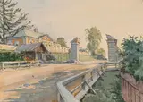 Vue de la by Alexandre Nicolaïevitch Benois, 1902, Aquarelle sur traits de crayon noir, sold Sep 2024