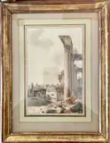 Rome, le Palatin by Victor-Jean Nicolle, Plume, encre sépia et aquarelle, sold Sep 2024