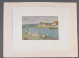 Bords de rivière ou les oies, 1897 Delteil 6 by Alfred Sisley, Lithographie en couleurs, épreuve sur chine appliquée sur vélin fort, sold Sep 2024
