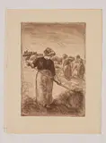Les faneuses. 1890 Delteil 94 by Camille Pissarro, Eau-forte tirée en bistre, sold Sep 2024