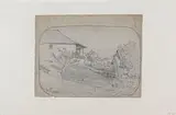 Le hameau by François Vernay, Crayon noir, sold Sep 2024