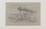 Le troupeau de moutons by François Vernay, Crayon noir, sold Sep 2024