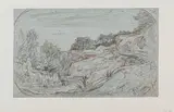 La Carrière by François Vernay, Crayon noir et rehauts de sanguine, sold Sep 2024