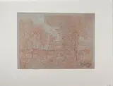 Le bord de l'étang by François Vernay, Sanguine et rehauts de craie blanche, sold Sep 2024