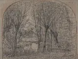 La mare by François Vernay, 1859, Crayon noir, sold Sep 2024