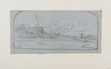 Paysage by François Vernay, 1861, Crayon noir, sold Sep 2024