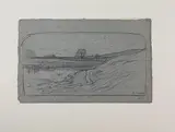 Paysage au ruisseau by François Vernay, 1860, Crayon noir, sold Sep 2024