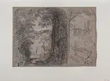 Études de paysages by François Vernay, Crayon noir et sanguine, sold Sep 2024