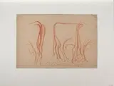 Etude de vaches by François Vernay, Sanguine, sold Sep 2024