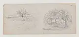 Etudes de paysages by François Vernay, Crayon noir, sold Sep 2024