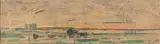 Plaine au soleil couchant by François Vernay, Crayon noir et craie de couleur, sold Sep 2024