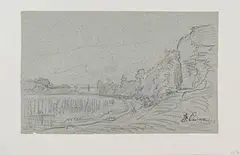 Bord de lac by François Vernay, Crayon noir, sold Sep 2024