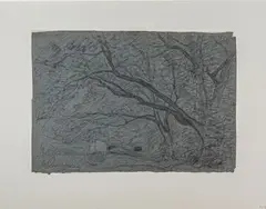 Paysage by François Vernay, 1858, Crayon noir, sold Sep 2024