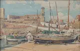 Cannes, Le Suquet by Eugène Villon, 1941, Aquarelle, sold Sep 2024