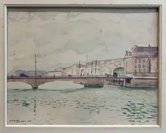 Boulogne by Albert Marquet, 1930, Aquarelle, contrecollée en plein sur le montage, sold Sep 2024