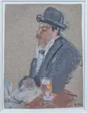 Au café Soufflet by Henriette Deloras, Pastel, sold Sep 2024