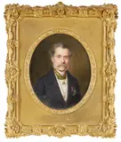 Portrait d'un homme portant l'ordre de la couronne de chêne du Luxembourg et la légion d'honneur by François Meuret, Gouache sur ivoire, sold Dec 2021