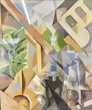 Paysage cubiste by Oto Skulme, Gouache sur papier, sold Nov 2021