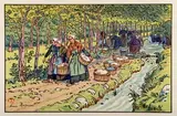 Lavoir à Tréboul by Henri Rivière, 1909, Lithographie couleurs, série Le beau pays de Bretagne Feuille :, sold Apr 2023