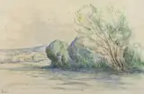 Bord de rivière by Maximilien Luce, Aquarelle, sold Apr 2023