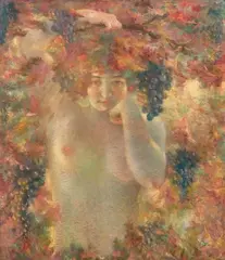 L'automne by Lucien Lévy-Dhurmer, 1911, Pastel, sold Apr 2023