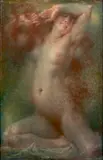 Nu assis by Lucien Lévy-Dhurmer, 1911, Pastel sur papier marouflé sur toile, sold Apr 2023