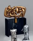 Salvador y Dalila, (opus 157), 1974-1978 by Miguel Ortiz Berrocal, Épreuve en bronze doré, sold Apr 2023