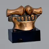 Desperta Ferro 2 (opus 241), 1979-1982 by Miguel Ortiz Berrocal, Épreuve en bronze doré, sold Apr 2023