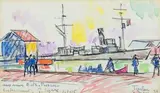 Toulon by Paul Signac, 1934, Aquarelle sur papier quadrillé, sold Apr 2023